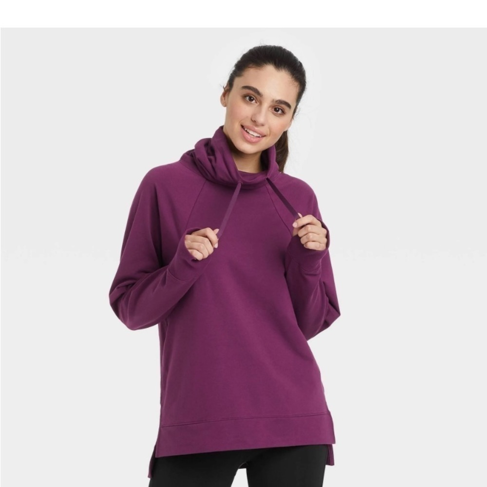 Women's French Terry Funnel Neck Tunic
Sweatshirt - All in Motion Plum new